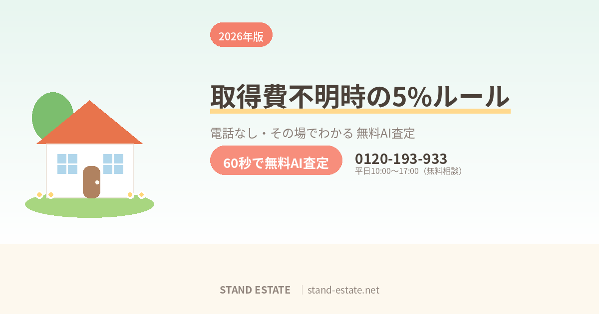 取得費が分からないときの5%ルールと対処法